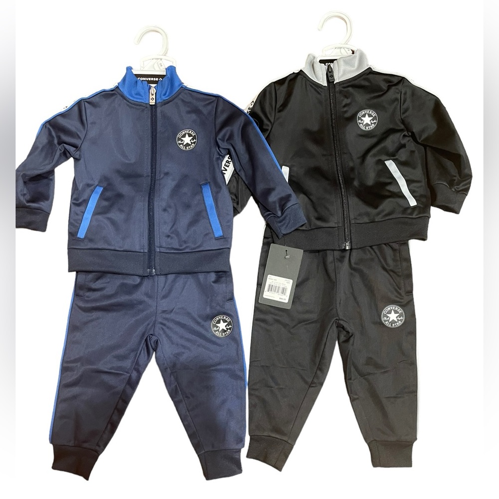 2 Converse baby’s 2 piece track set/12 months 1 black/1 blue retail $44 each - Picture 1 of 15